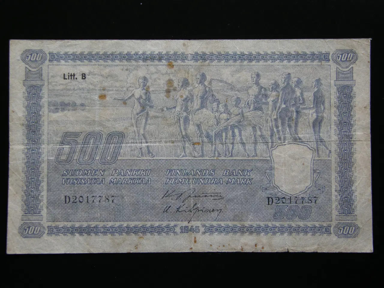 Billede 1 - Finland  500 Markkaa  1945  P89.