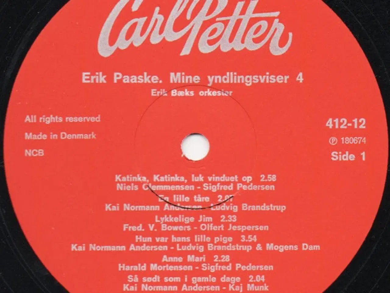 Billede 3 - Erik Paaske: Mine Yndlingsviser - LP vinyl