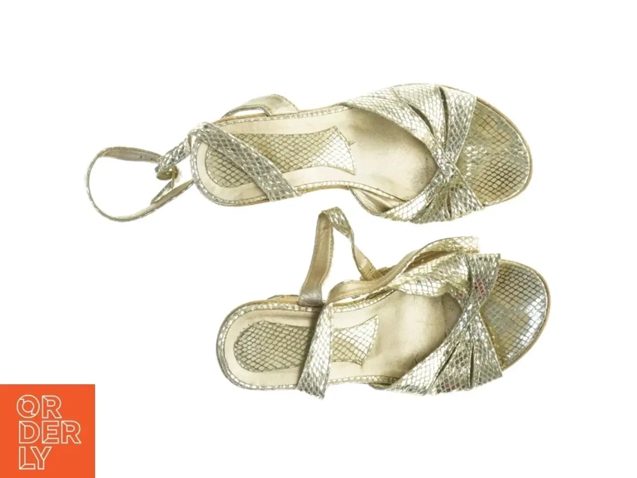 Billede 2 - Guld sandaler med slangeskindslook (str. 37)