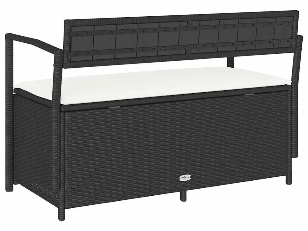 Billede 6 - Opbevaringsbænk til haven med hynde polyrattan sort