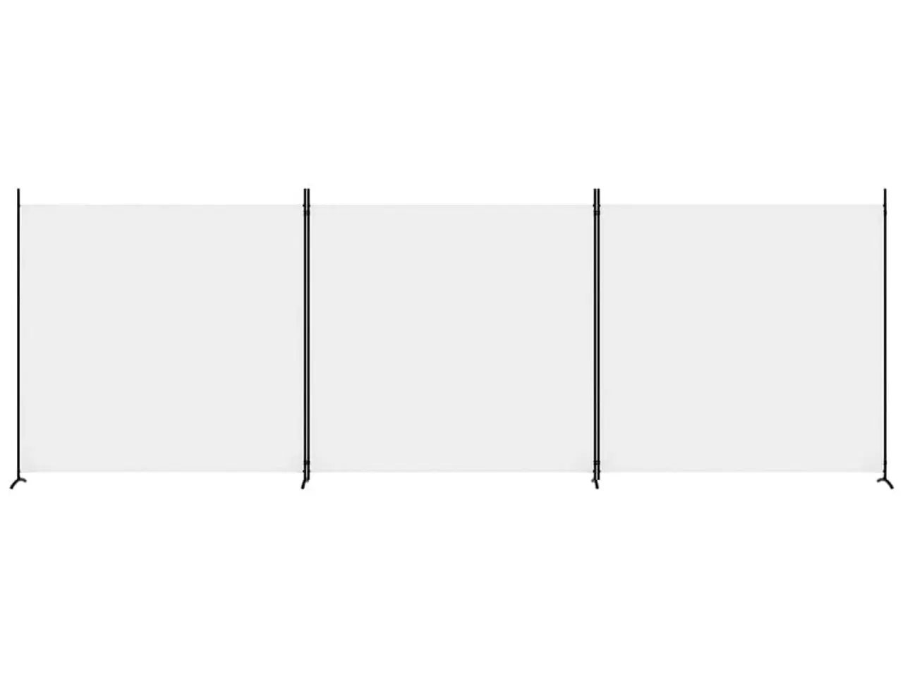Billede 3 - 3-panels rumdeler 525x180 cm stof hvid