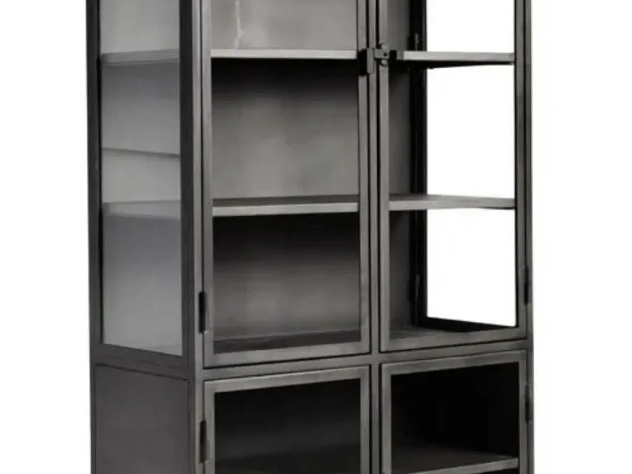 Billede 1 - Vitrineskab i jern m glaslåger