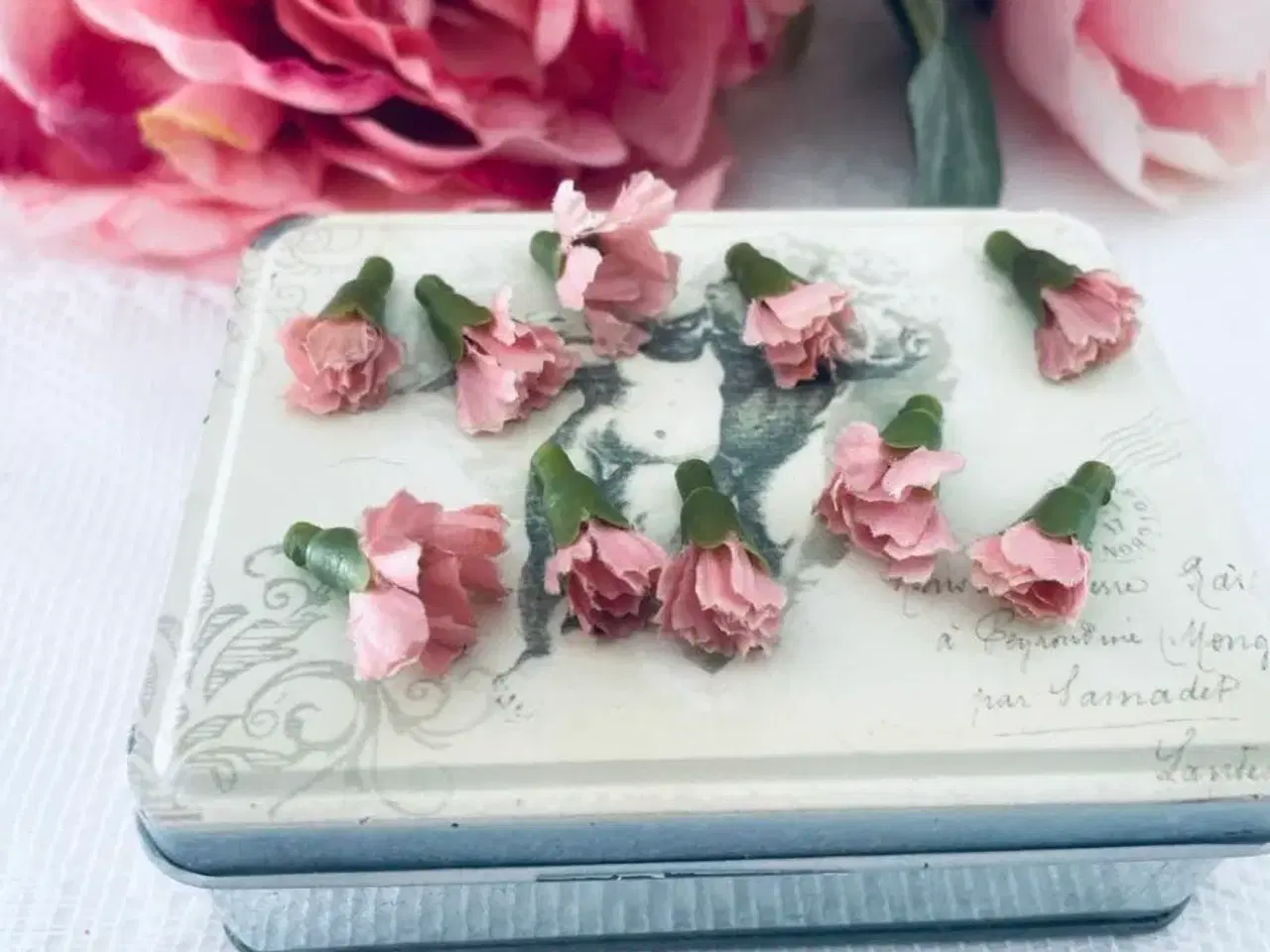 Billede 2 - Kunstig blomster lyserøde til hobby 