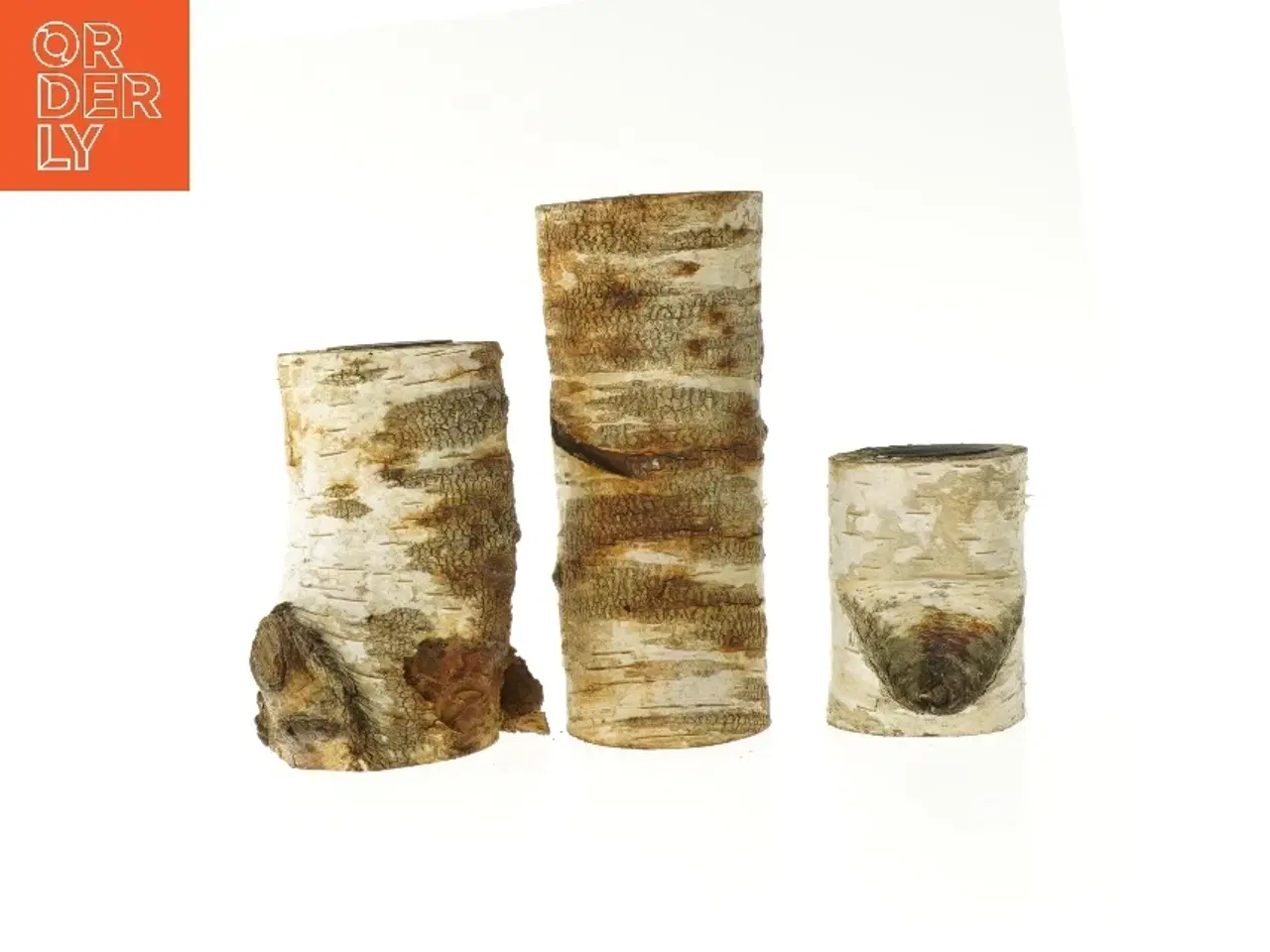 Billede 1 - Sæt med tre lysestager i træ (str. 10-20 cm)