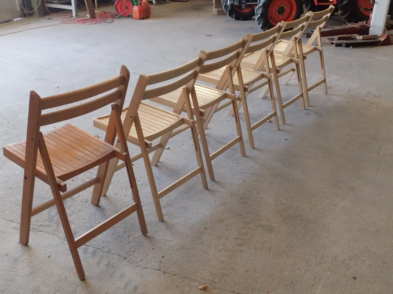 Billede 4 - Klapstole i massiv bøgetræ.