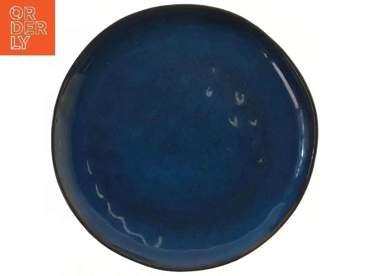 Billede 2 - Blåt dekorativt fad stentøj (str. Ø 28,5 cm)