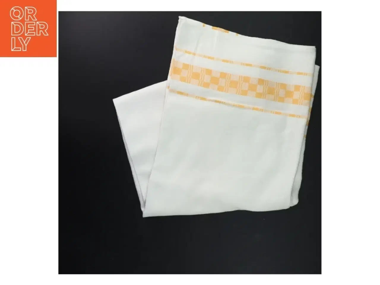 Billede 1 - Hvid og gul dug (str. 106x106 cm)