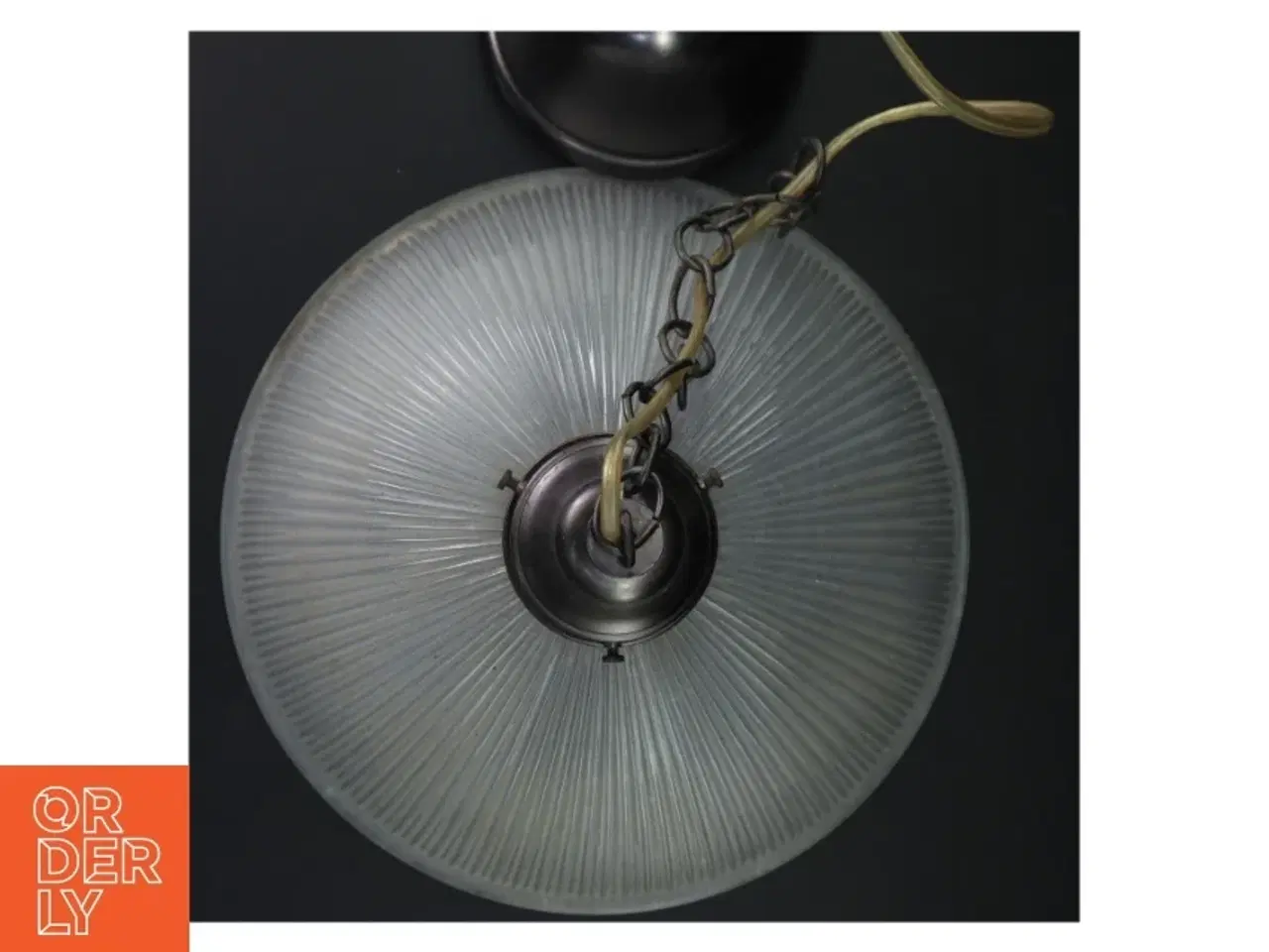 Billede 4 - Loftlampe med glas og metal (str. 30 cm)
