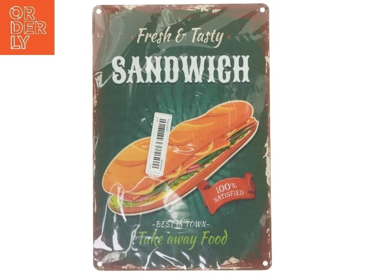 Billede 1 - Retro sandwich skilt (str. 30x20 cm)