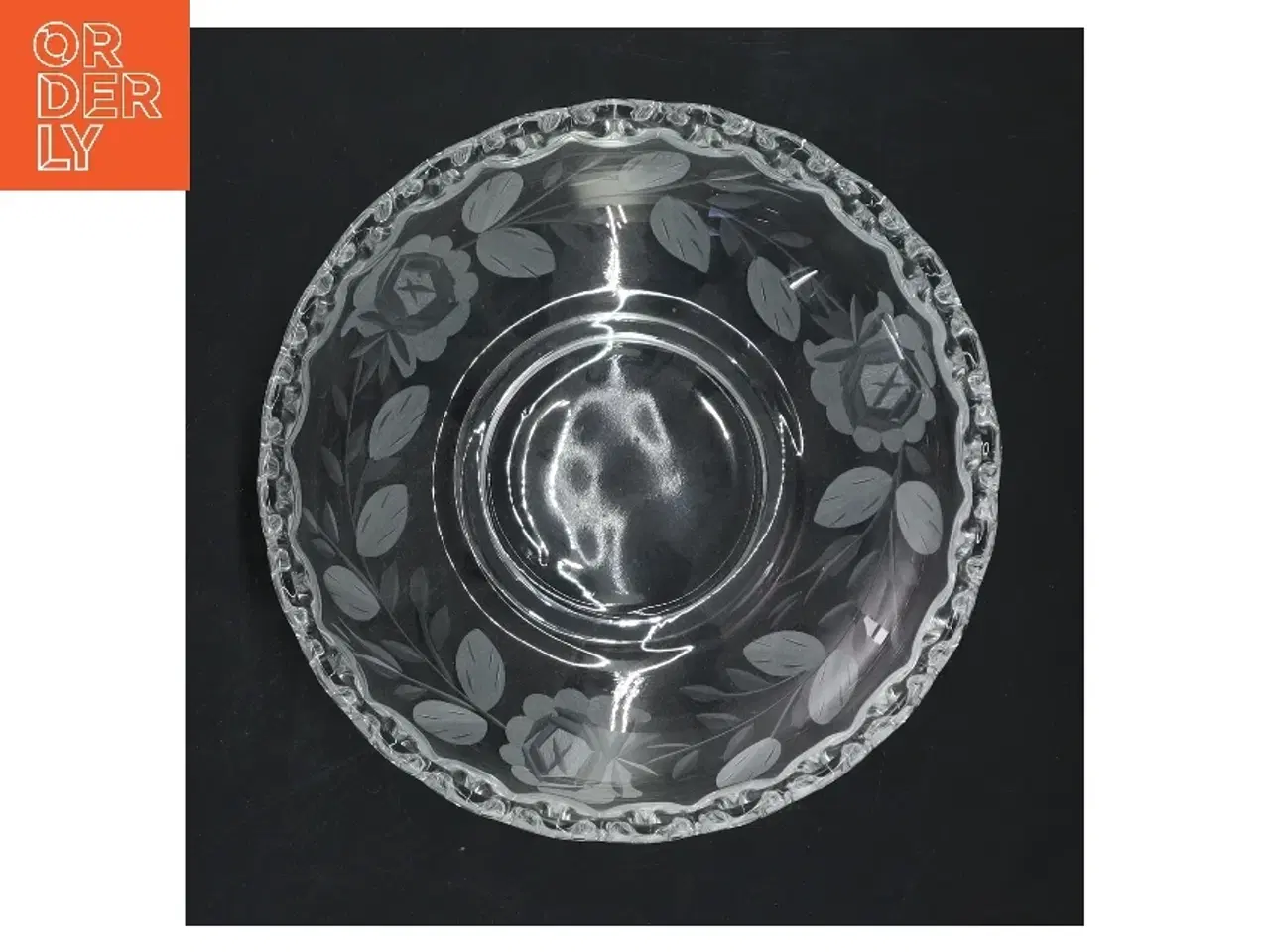 Billede 2 - Dekoreret glasskål (str. Ø 16 cm)