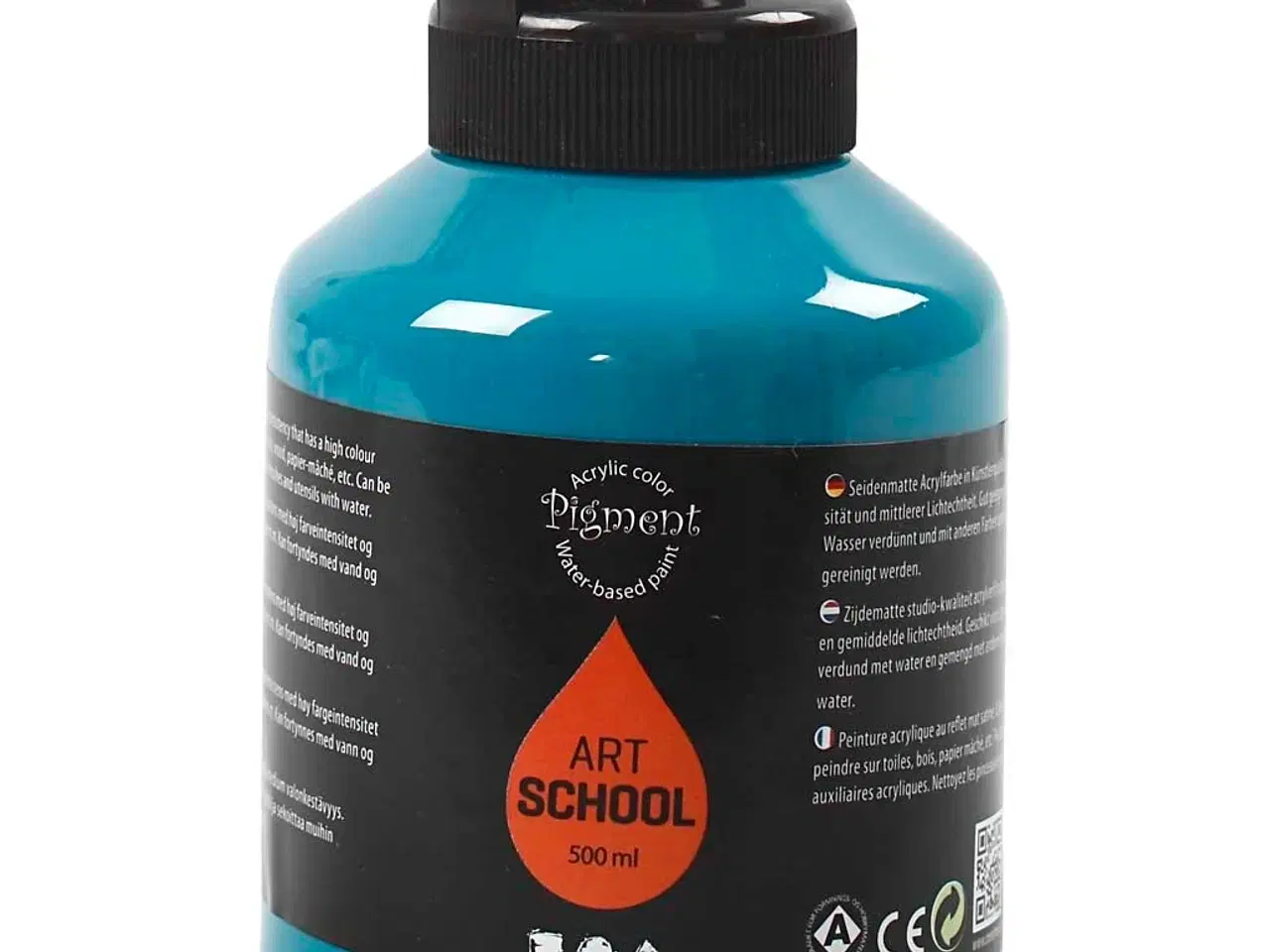 Billede 1 - Halvblank Turkis Akrylmaling 500ml - Dækkende Finish