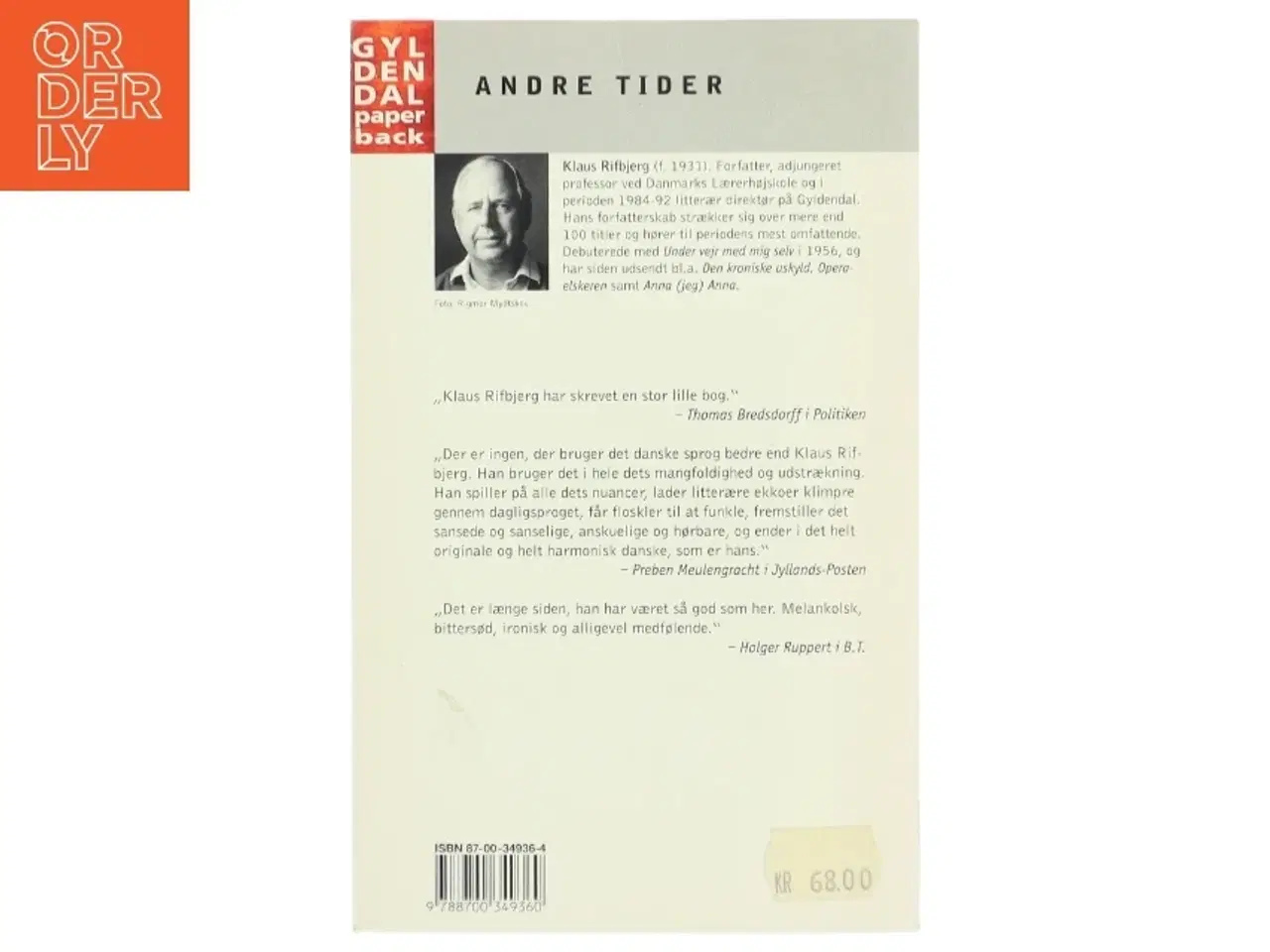 Billede 2 - Andre tider : noveller af Klaus Rifbjerg (Bog)