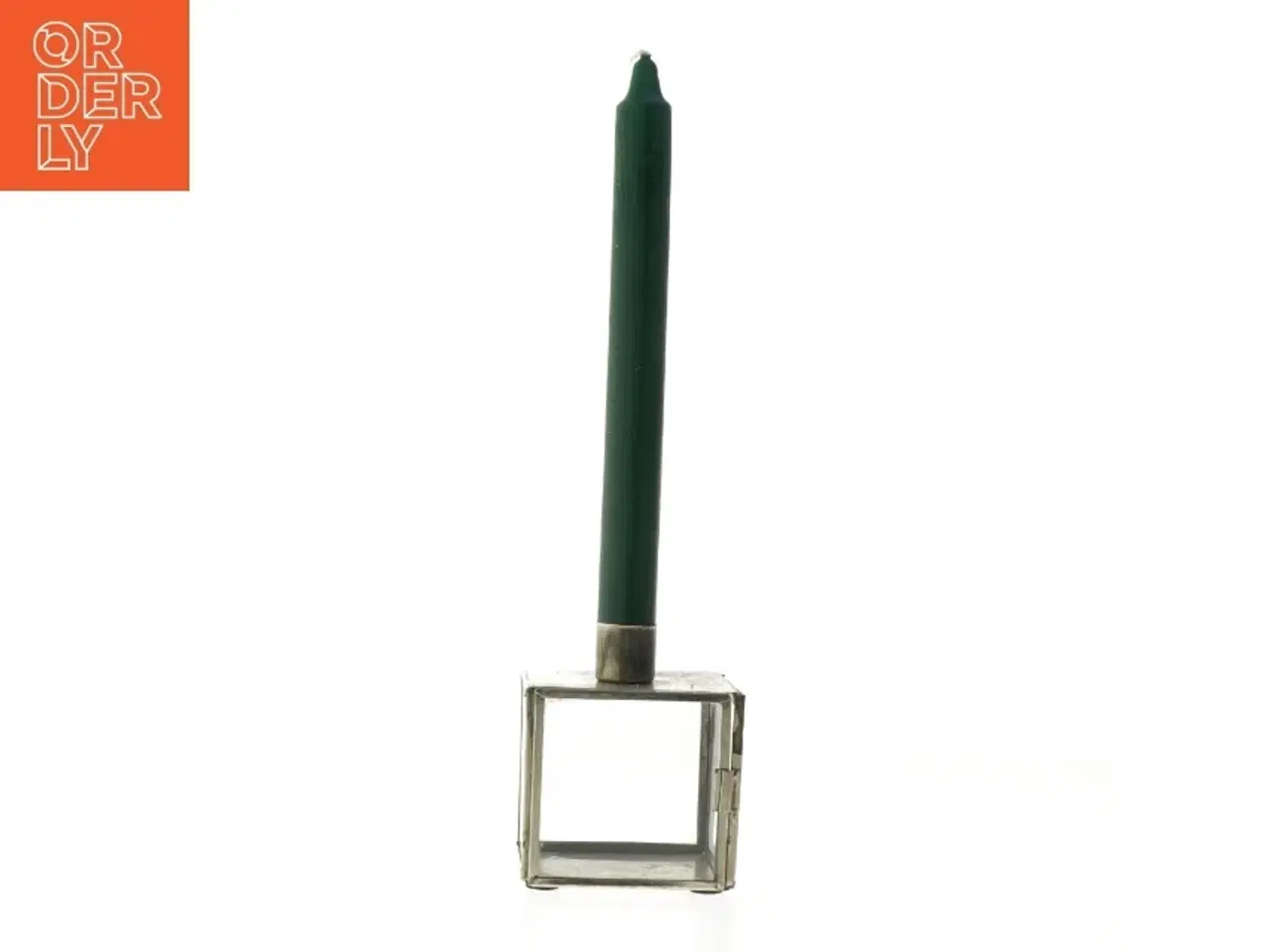 Billede 1 - Lysestage på glasfirkant til dekoration