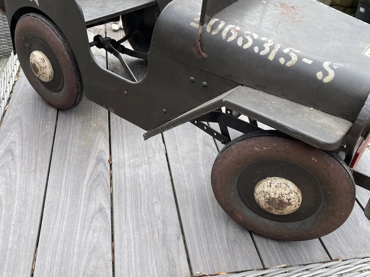 Billede 3 - Gl. pedalbil / trædebil militær Jeep