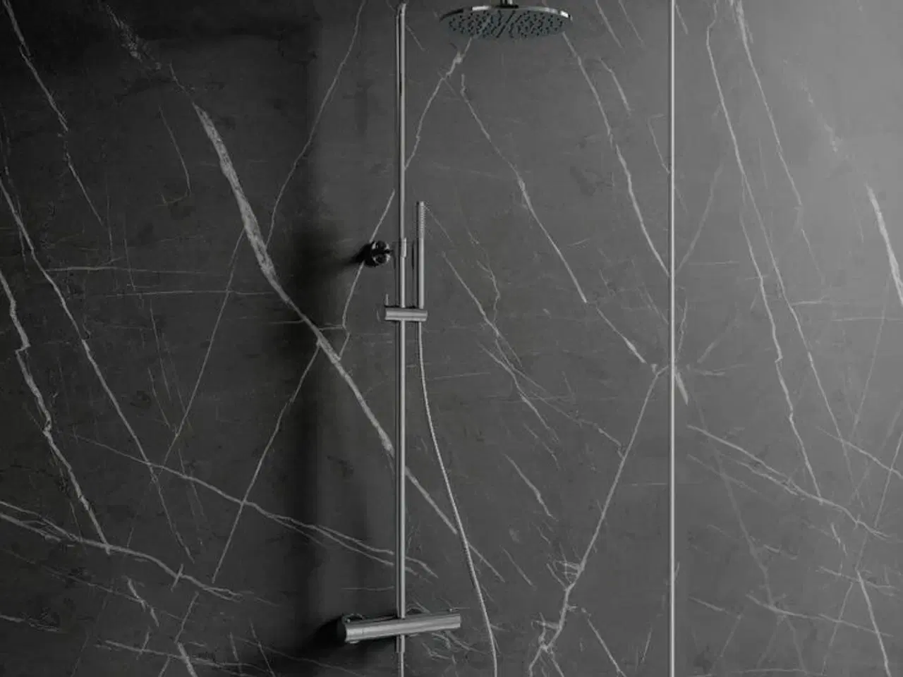 Billede 1 - Termostatisk krom brusersæt til udsat installation, ny I boks