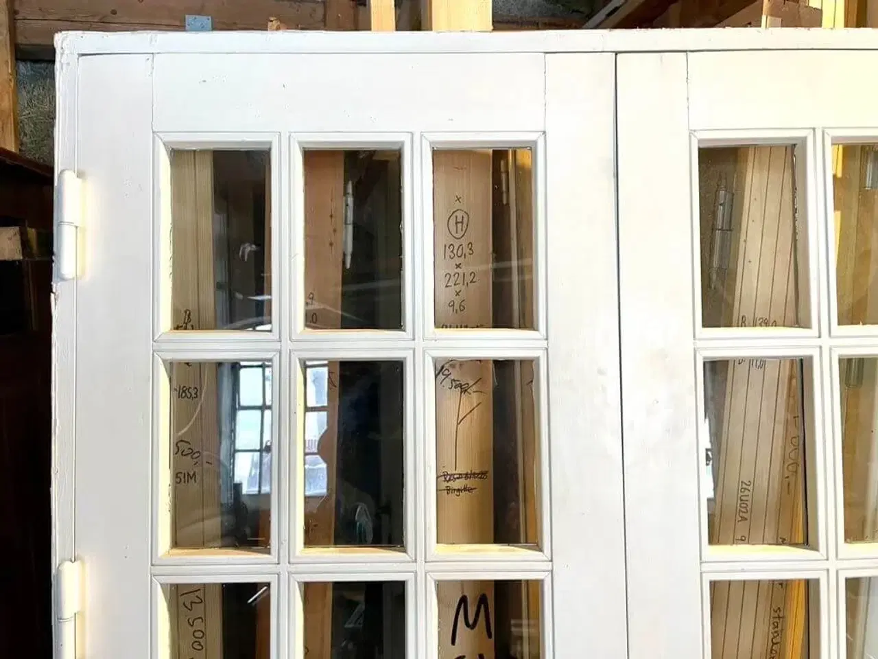 Billede 3 - Fransk dobbeltdør med 2 x 18 ruder og karm