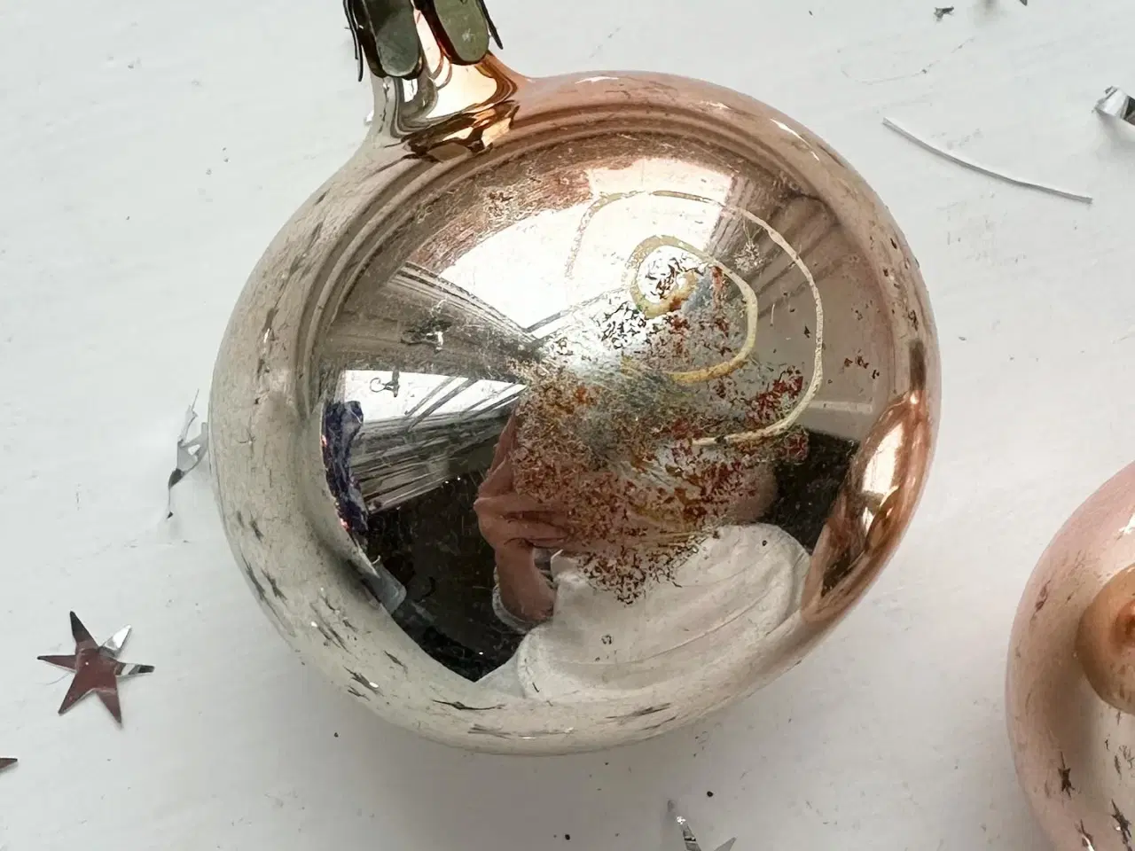 Billede 5 - Vintage julekugler, par med dekoration, NB