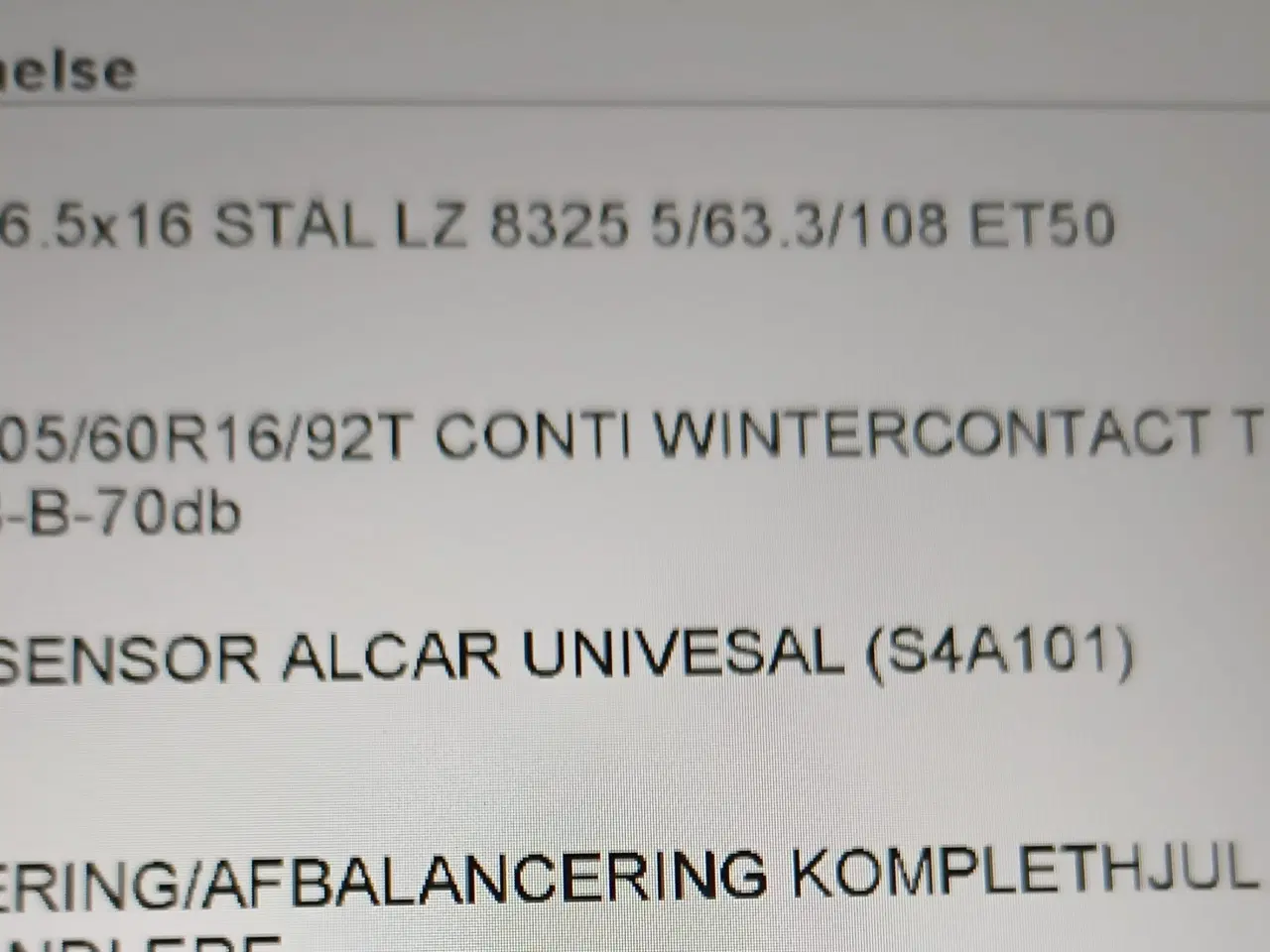 Billede 2 - Stålfælge m. Continental Winther Contact ET50