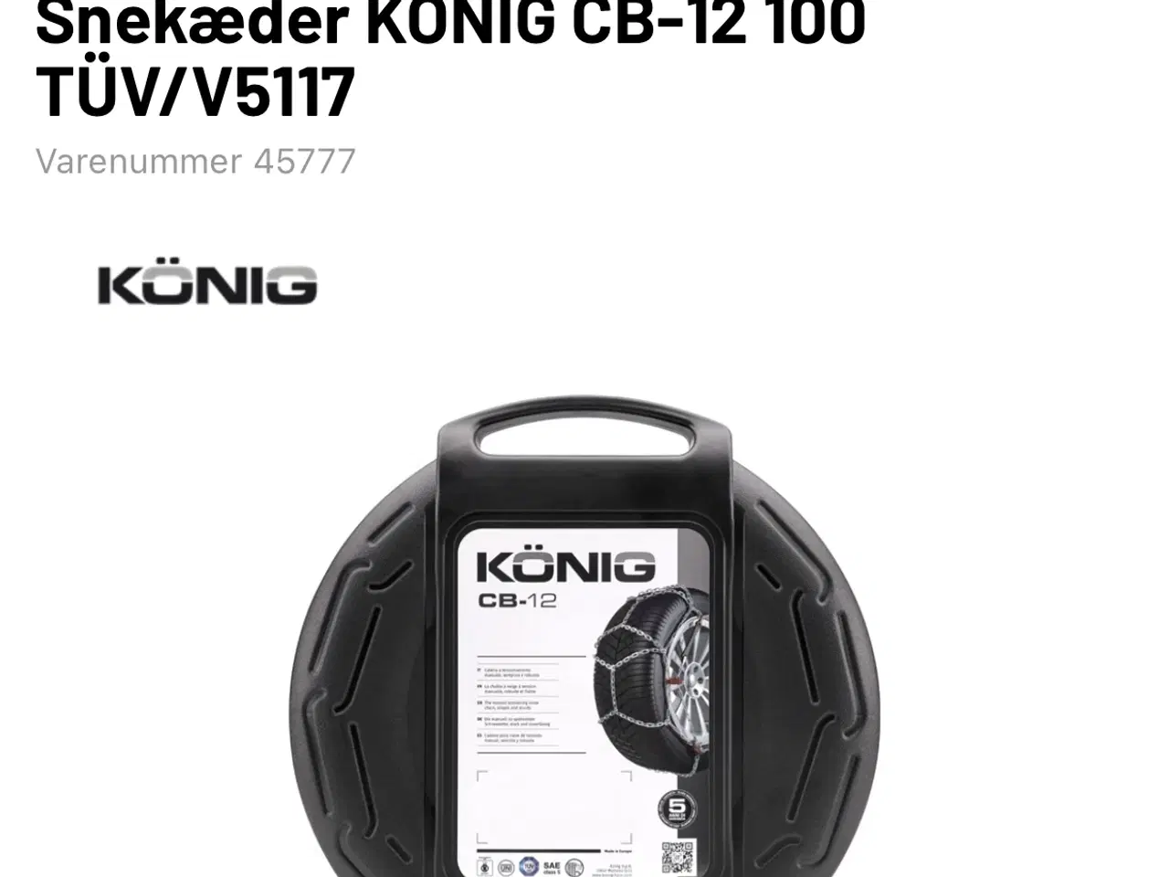 Billede 1 - König Snekæder CB12 100