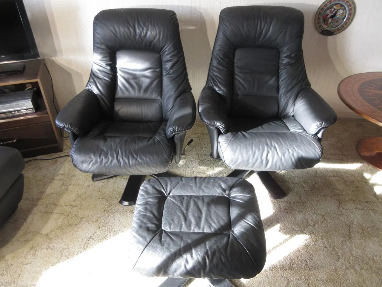Billede 5 - Læder lænestole incl. skammel.