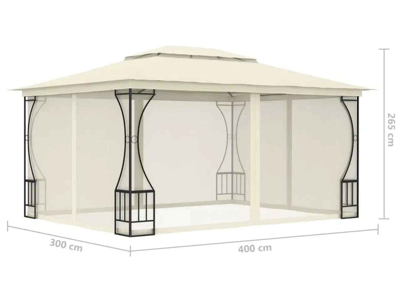 Billede 6 - Pavillon med net 300x400x265 cm cremefarvet