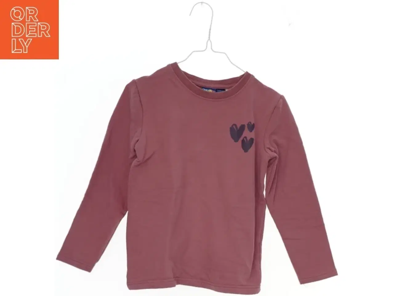 Billede 1 - Langærmet bluse med hjerteprint fra Lupilu (str. 122)