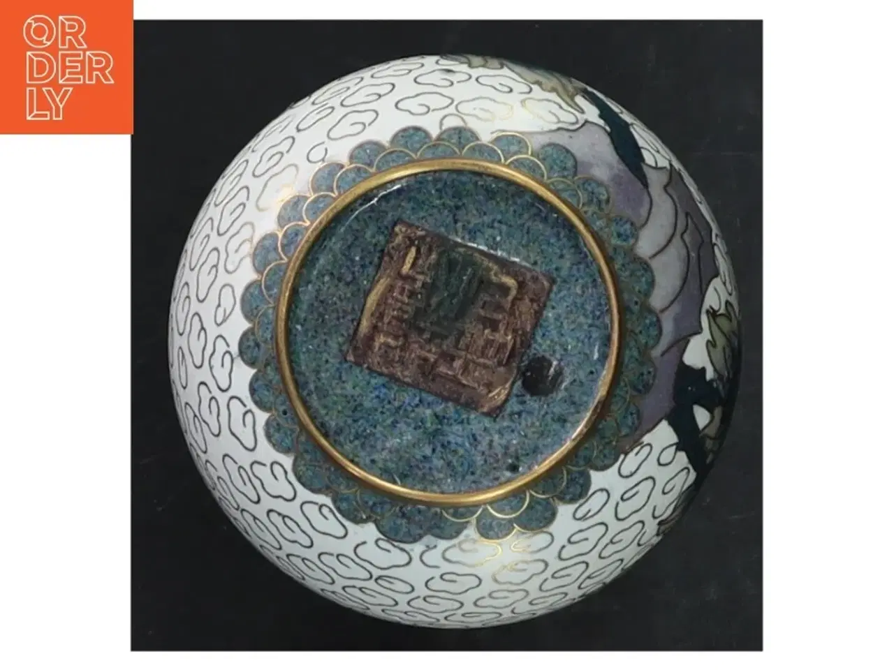 Billede 3 - Cloisonne emalje vase på stand (str. 10x7 cm)