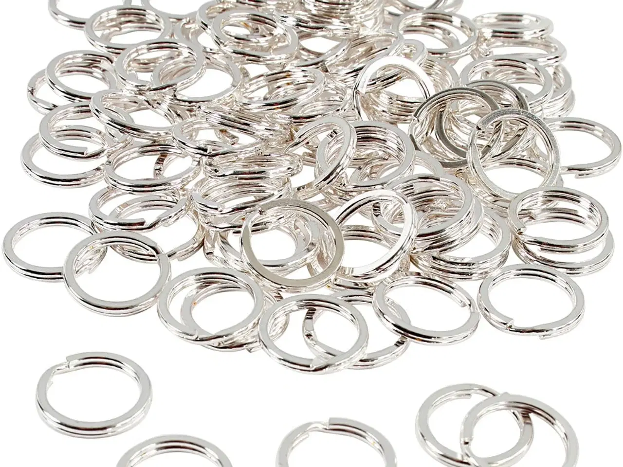 Billede 1 - Splitring, diam. 15 mm, forsølvet, 100stk./ 1 pk.