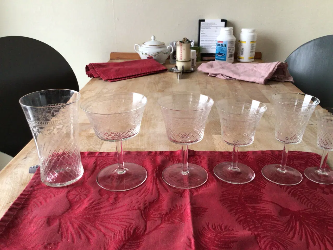 Billede 1 - Antikke slebne glas