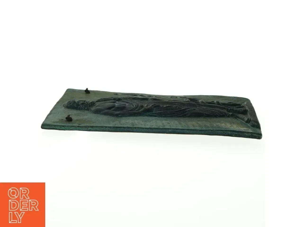 Billede 4 - Antik Bronze flise med relief (str. 24 x. 15 cm)