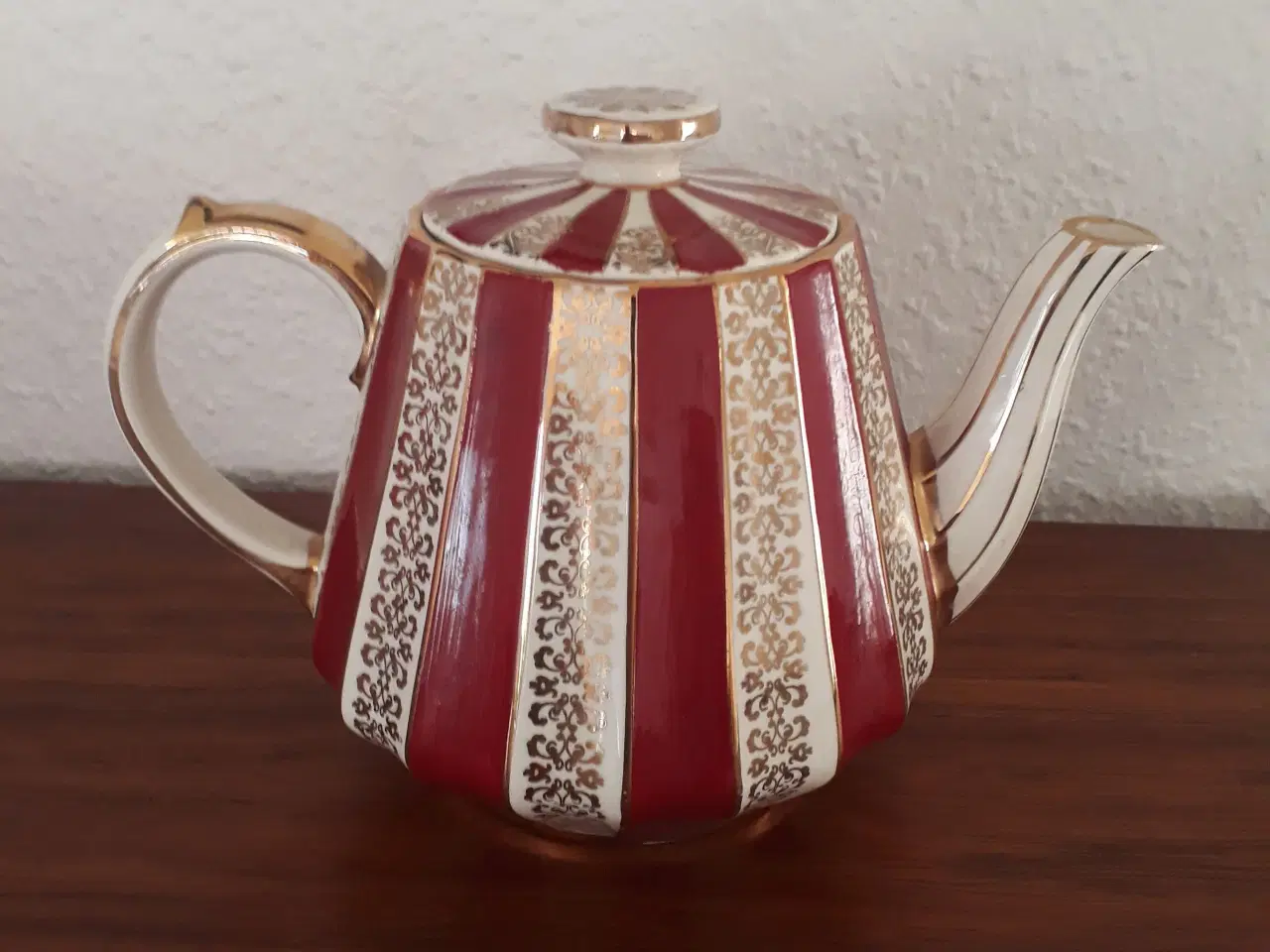 Billede 2 - Vintage Tekande/Teapot, Sadler Chintz Burgundy