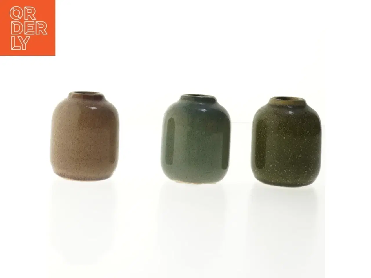 Billede 2 - Sæt med små keramiske lysestager (str. 8 cm)