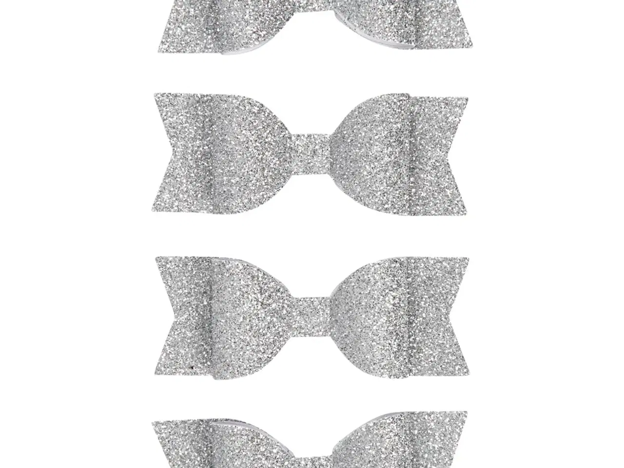 Billede 1 - Sløjfe , str. 31x85 mm, sølv glitter, 4stk./ 1 pk.