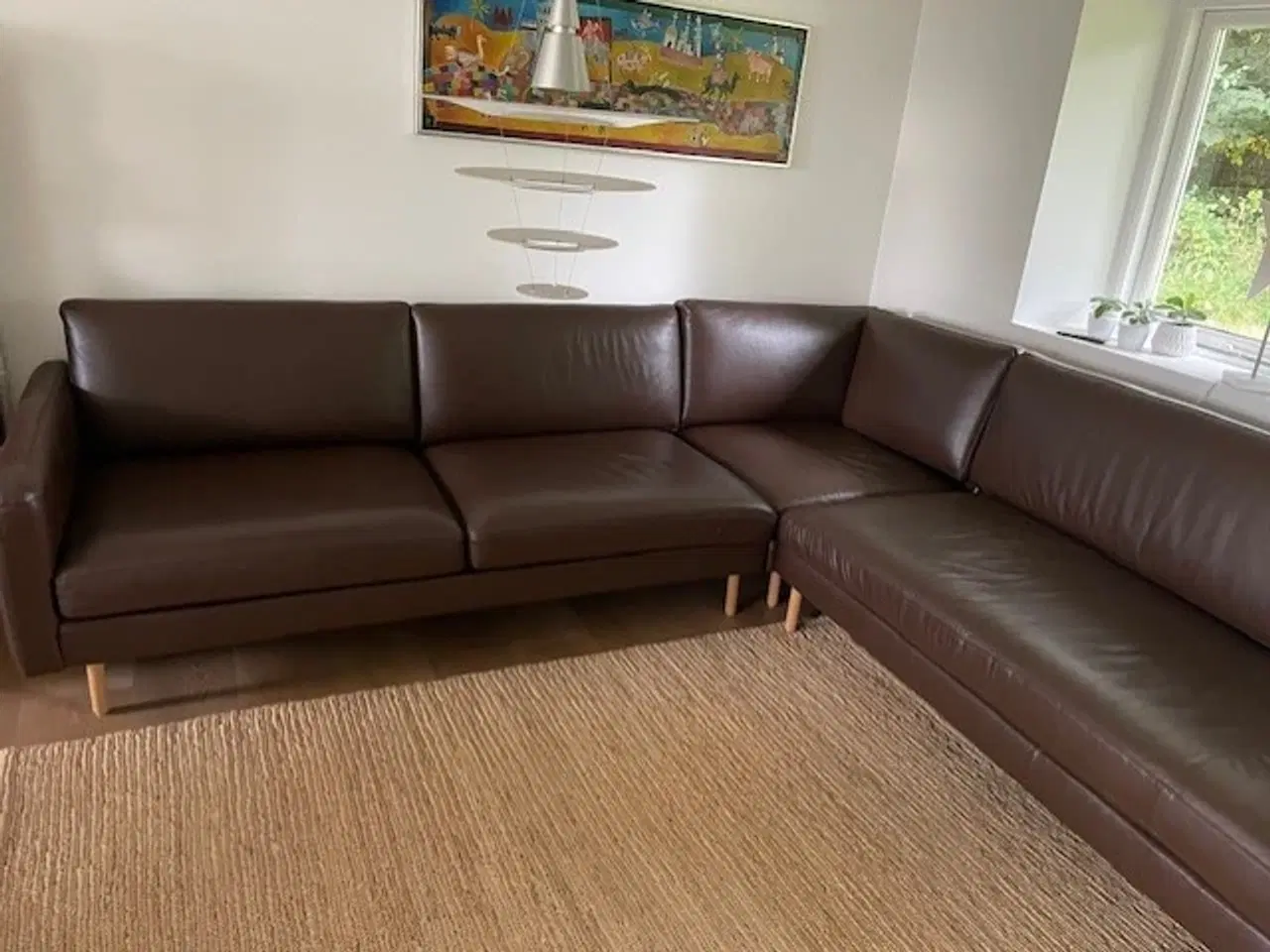 Billede 5 - Læder hjørnesofa med open end -