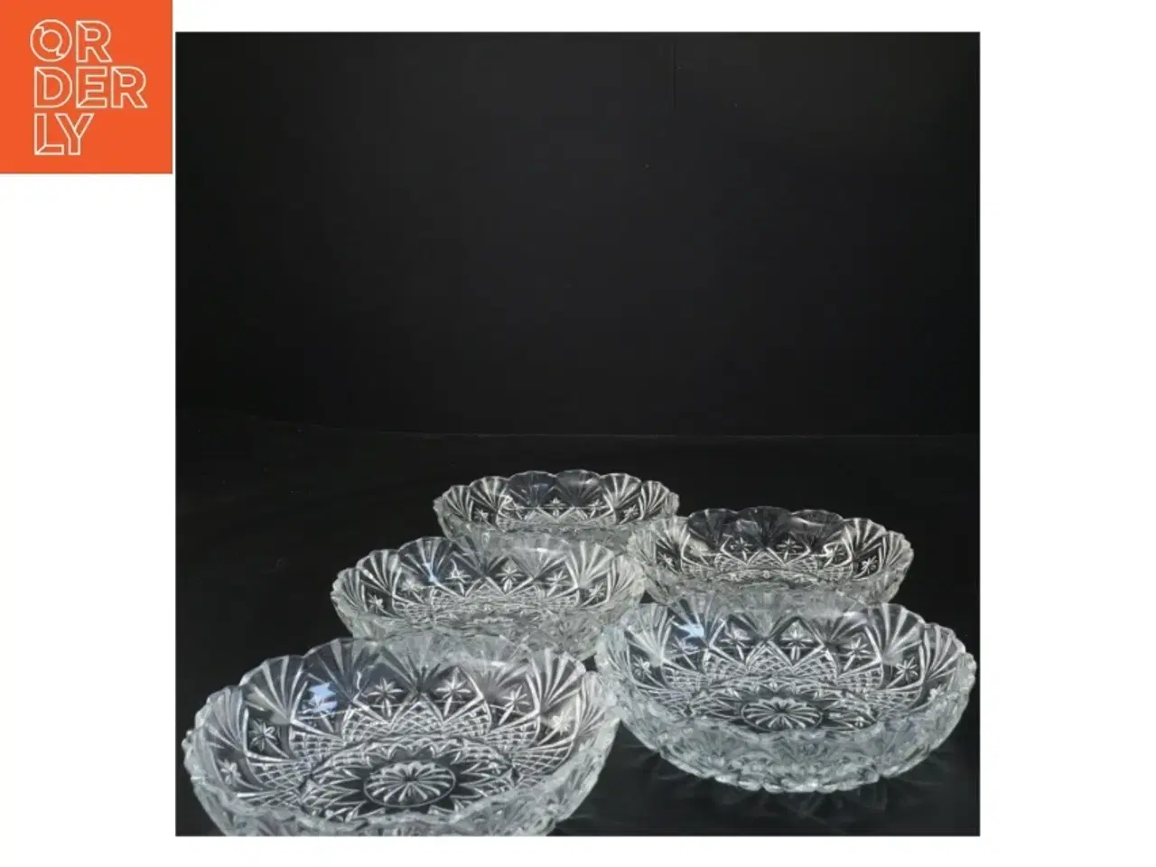 Billede 2 - Krystalfade, sæt af 5 (str. Ø 14 cm)