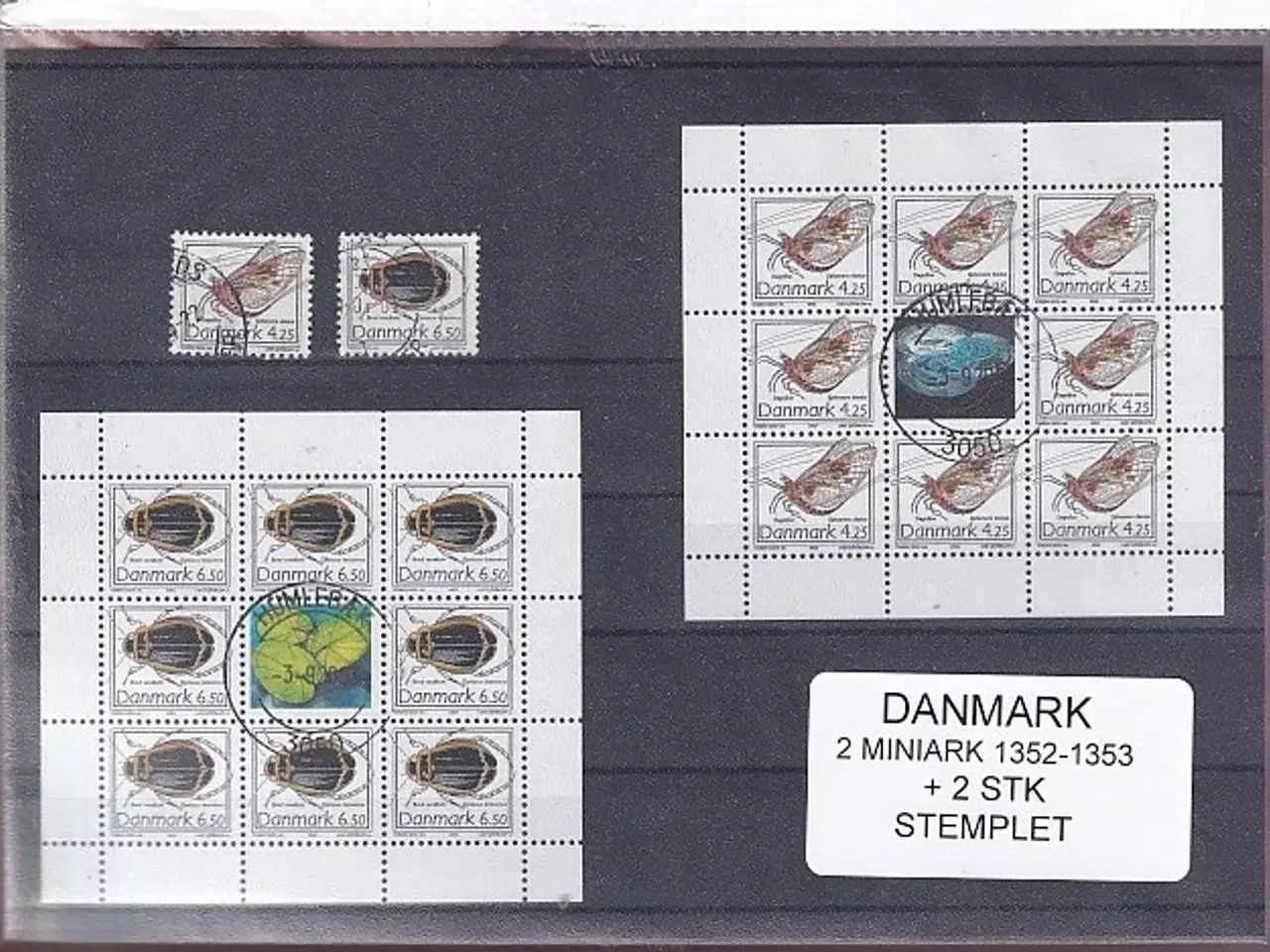 Billede 1 - Danmark - Småark 1352 - 1352  + enkeltmærker - Stemplet