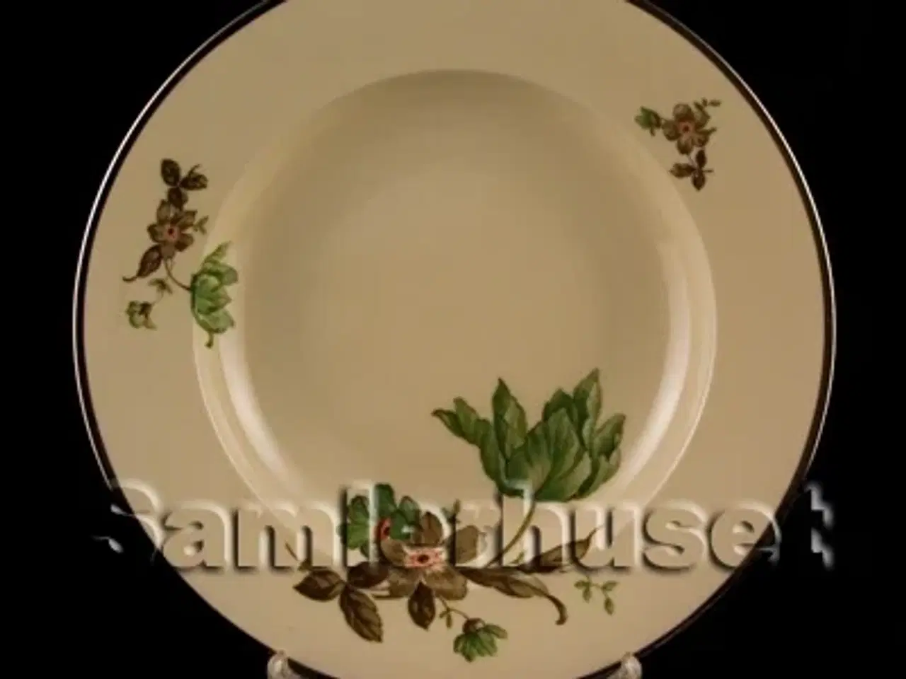 Billede 1 - Grøn Vallø Platin Tallerken Dyb 24½ cm.