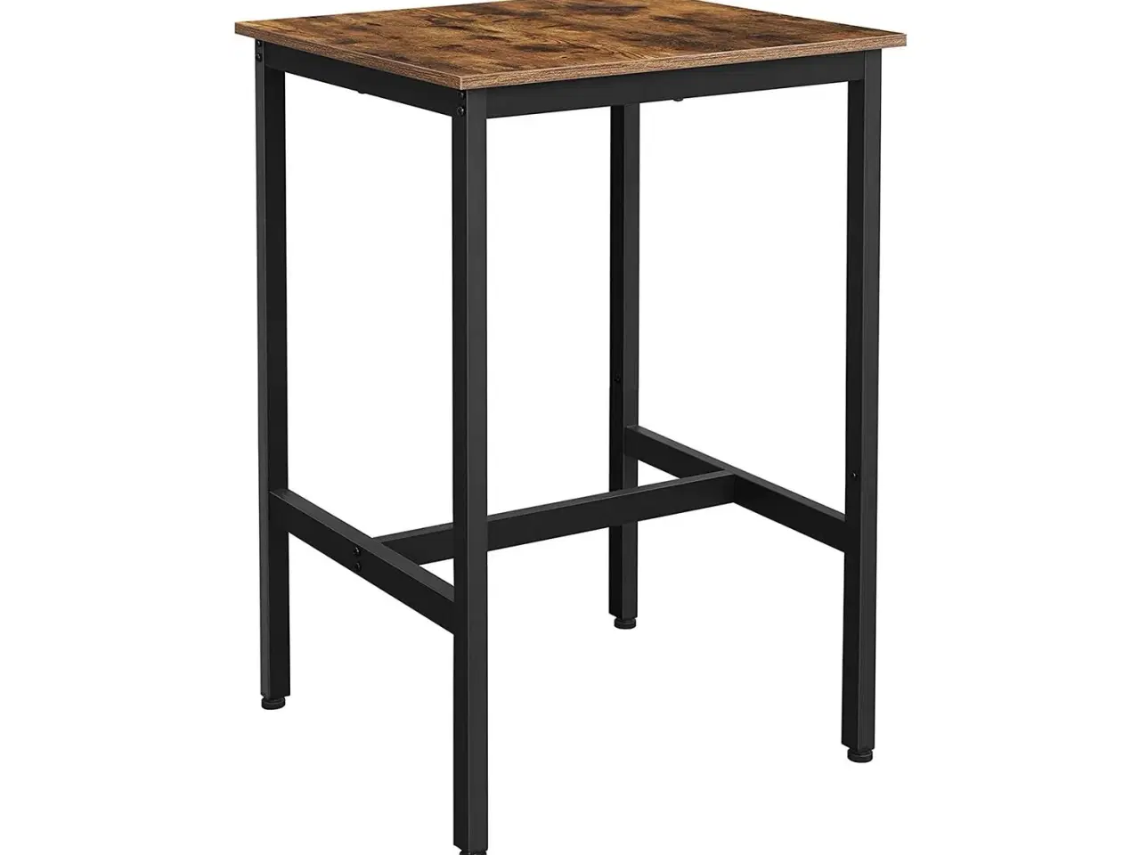 Billede 1 - Barbord firkantet højt bord, 60 × 60 × 90 cm, industriel stil, rustik brun/sort