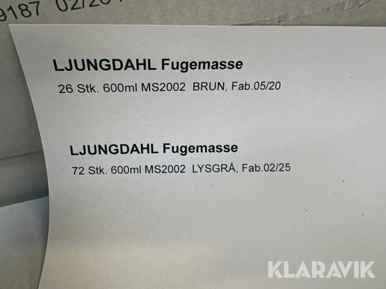 Billede 4 - Fugemasse Ljungdahl MS2002 lysgrå og brun 98 styk