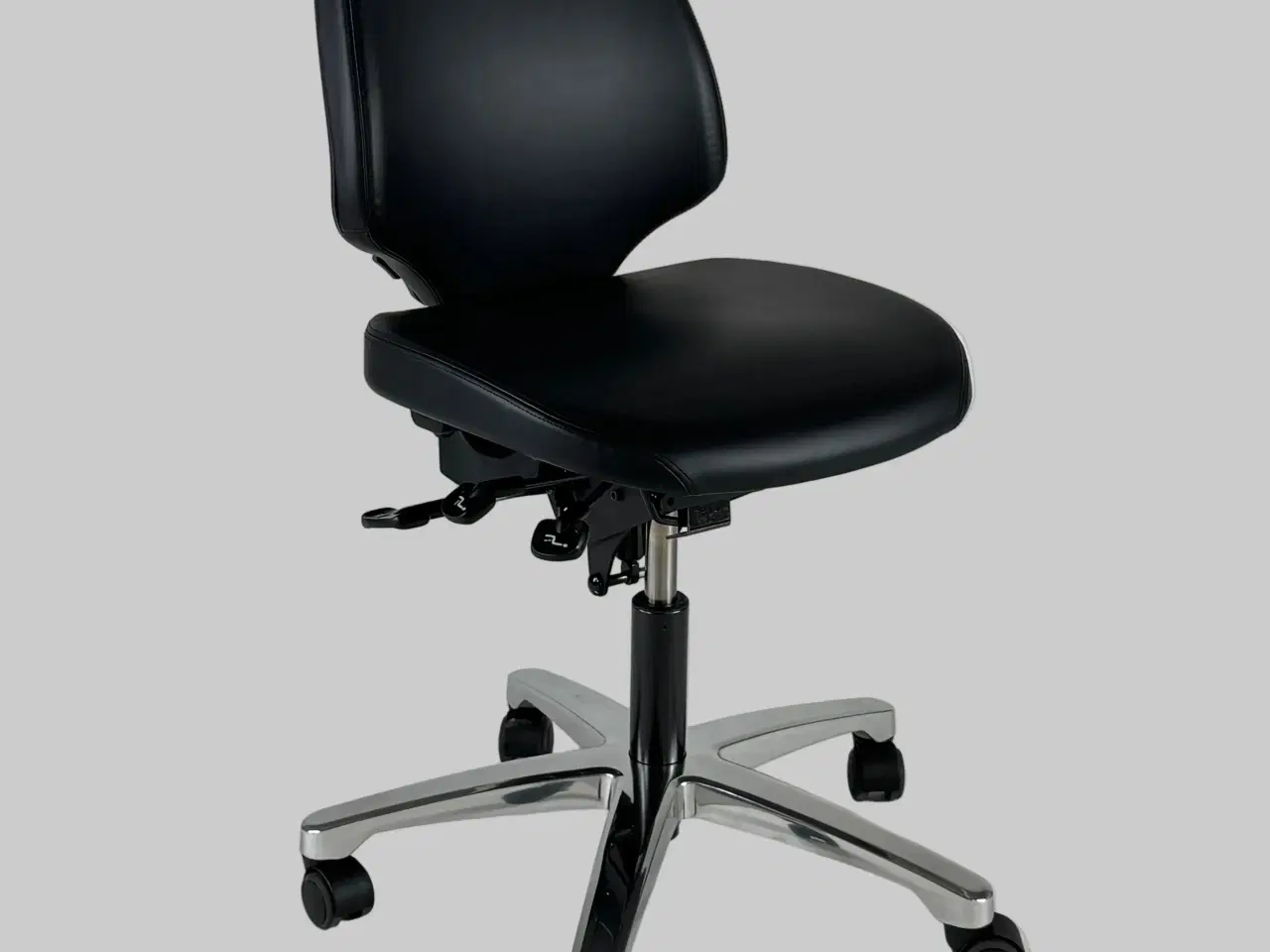 Billede 1 - RH Activ 220 Kontorstol – Sort Læder/Krom Stel