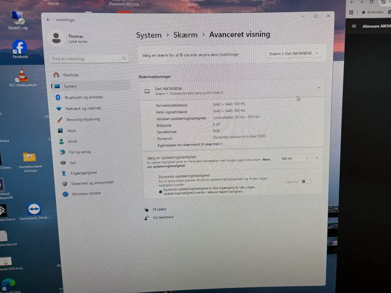 Billede 2 - Dell Alienware AW3418DW 
