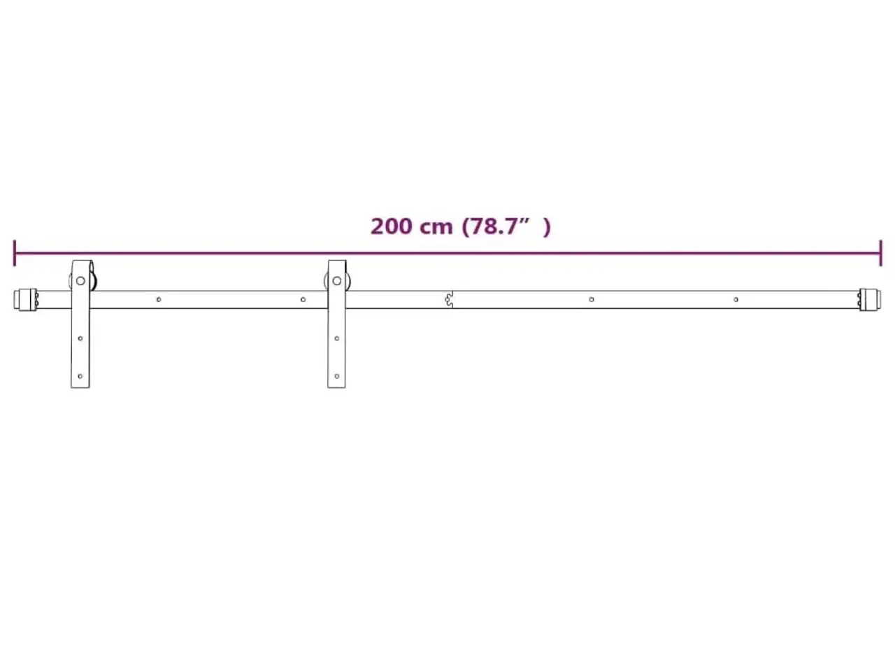 Billede 7 - Skinnesæt til skydedør 200 cm stål hvid