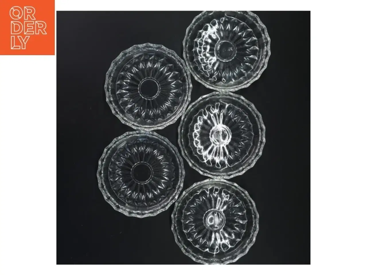 Billede 4 - Sæt med fem glas asietter (str. Ø 14x3 cm)
