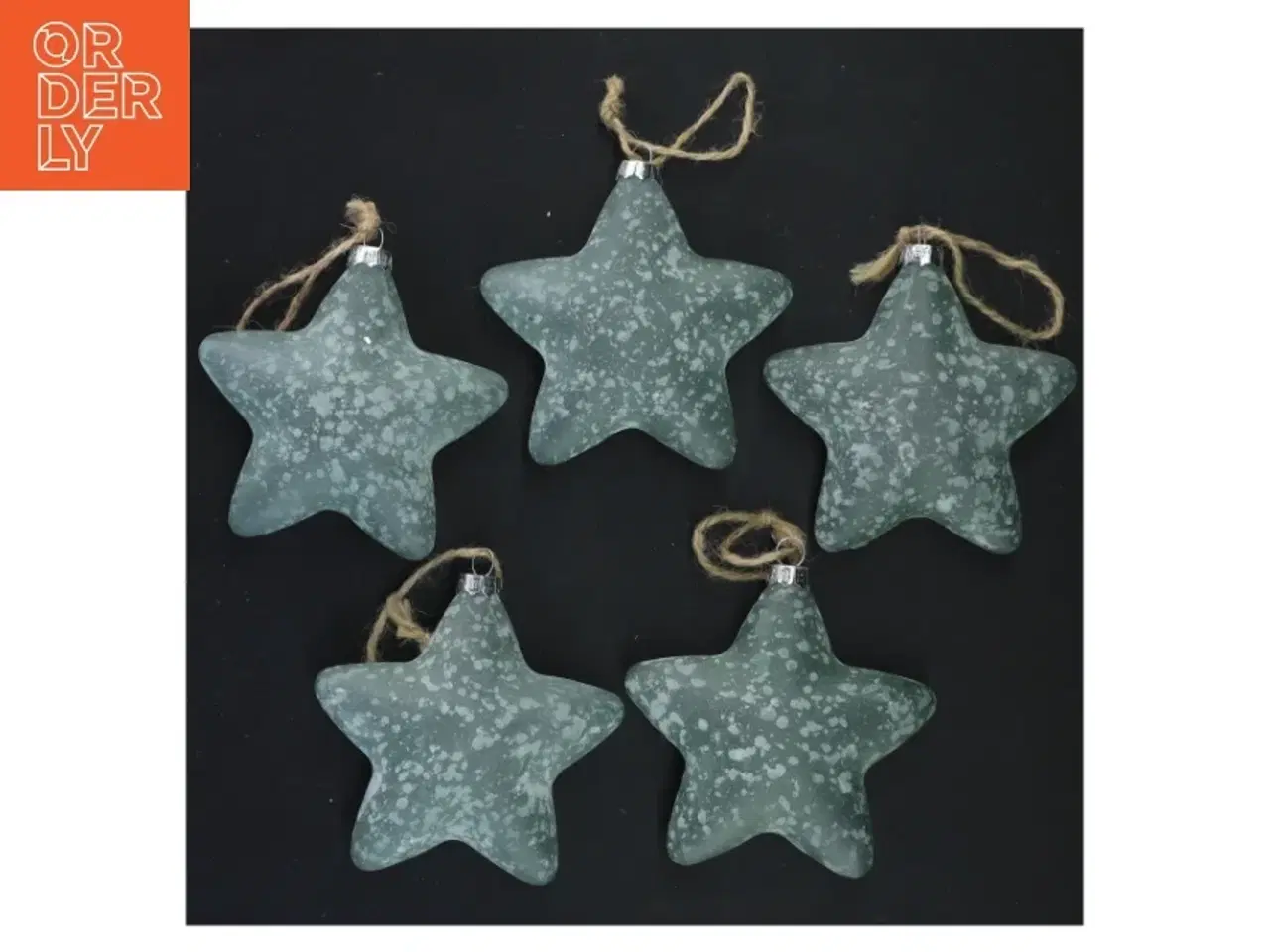 Billede 1 - Mintgrønne Stjerneformede juleornamenter af glas(str. 10x3 cm)