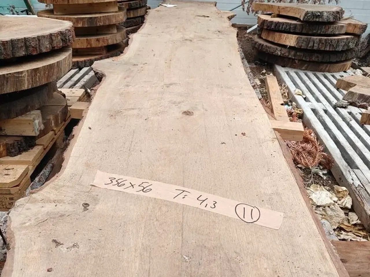 Billede 3 - 1 stk. Egetræsplanke str. 356 x 56 x 4,3