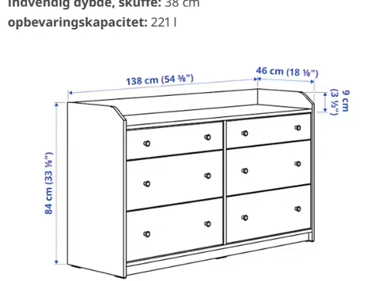 Billede 3 - IKEA HAUGA Kommode med 6 skuffer 