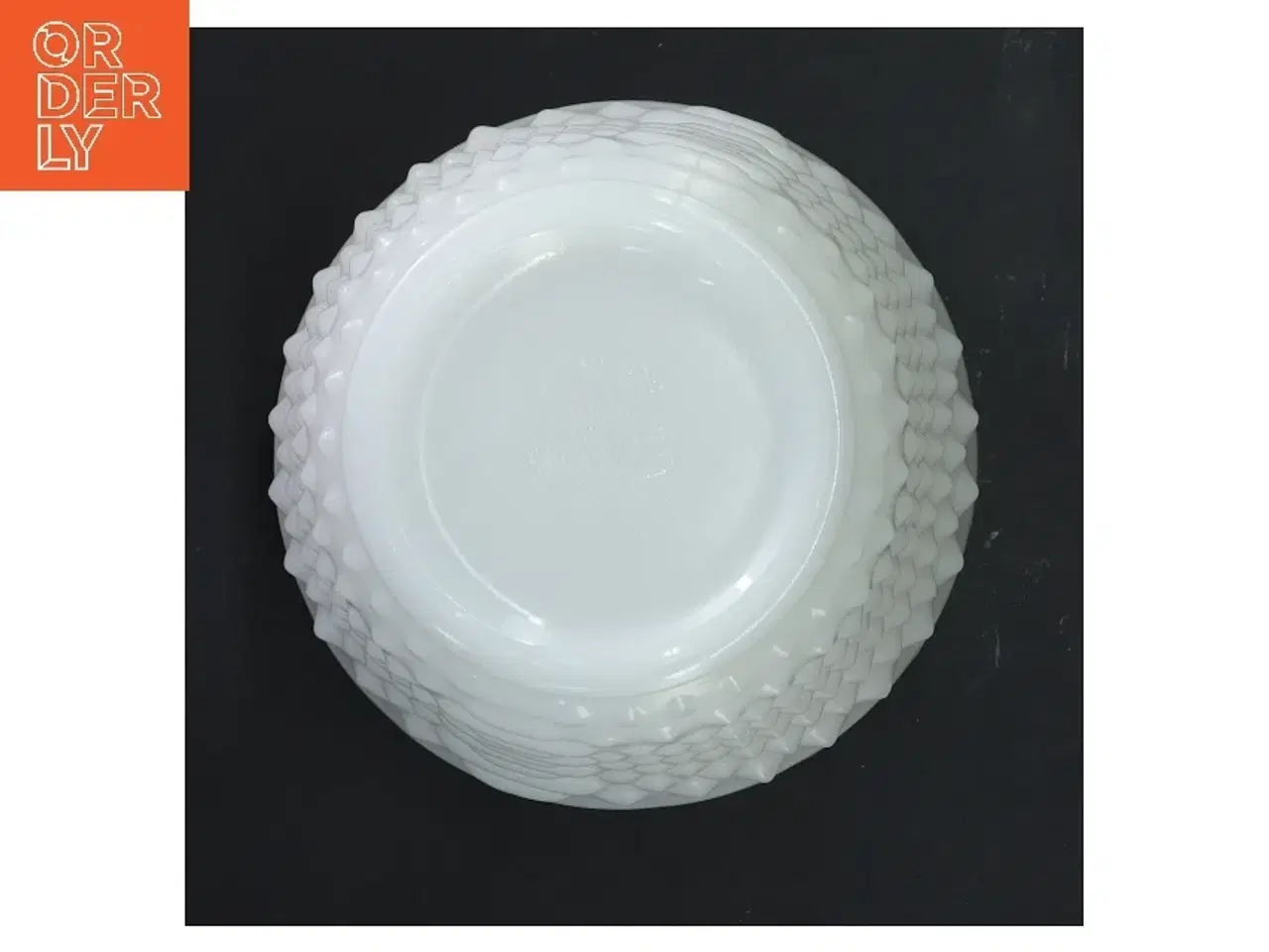 Billede 2 - Hvid glas urtepotte med mønster (str. Ø 12,5 cm længde 12 cm)