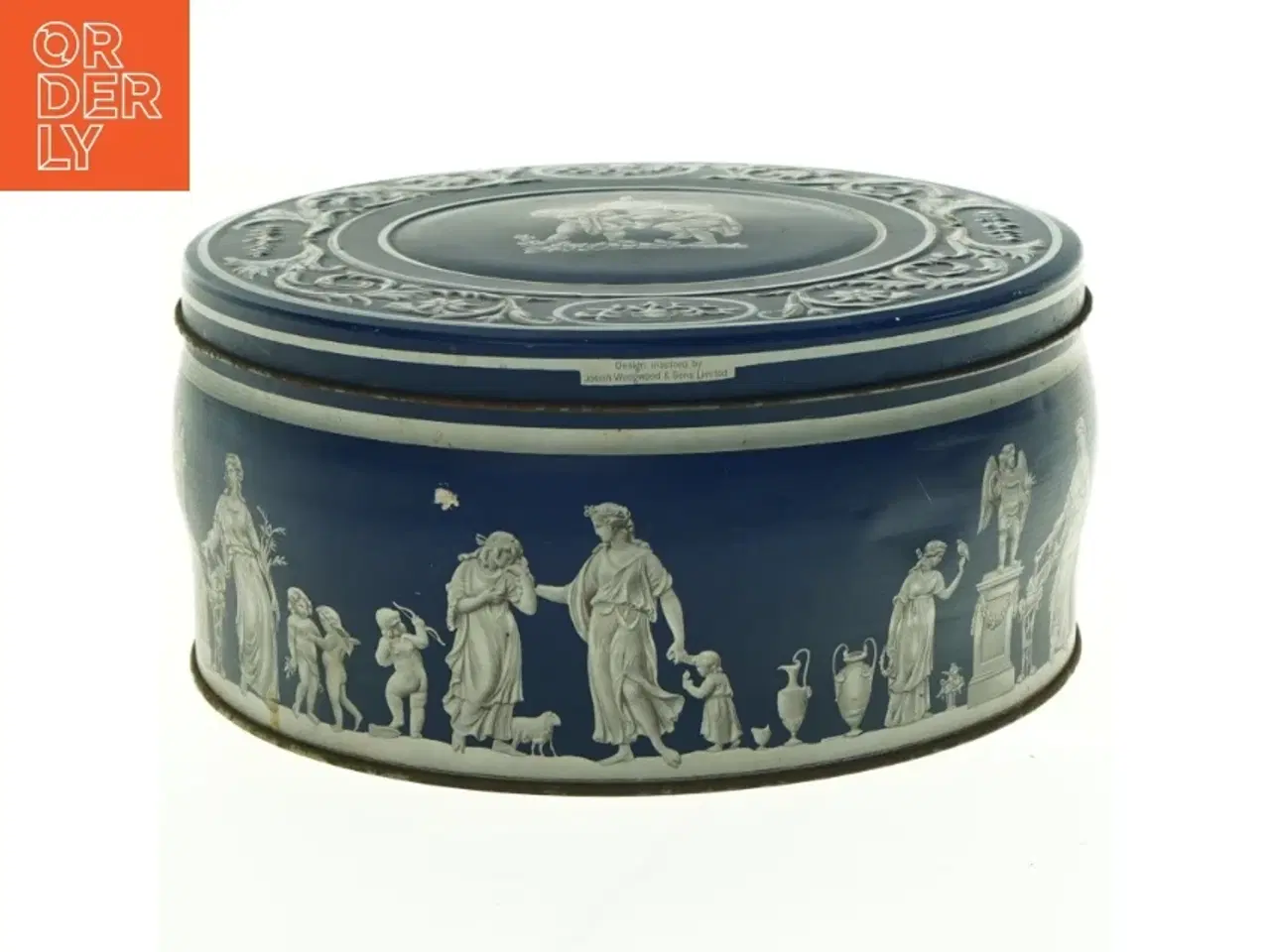 Billede 1 - Dekorativ dåse i Wedgwood-stil (str. Diameter 21 cm h 10 cm)