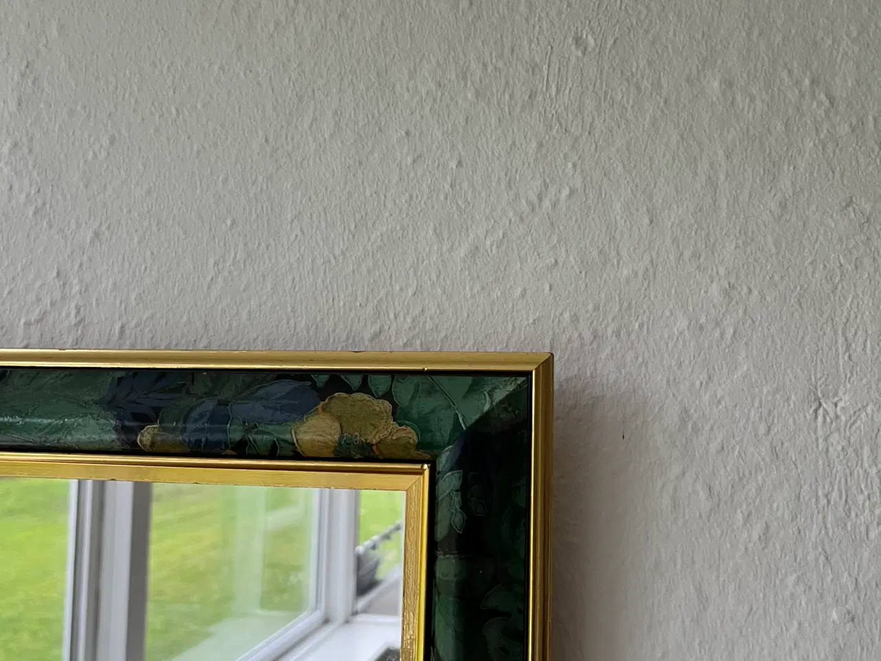 Billede 3 - Flot spejl med grønligt mønster og guldkant
