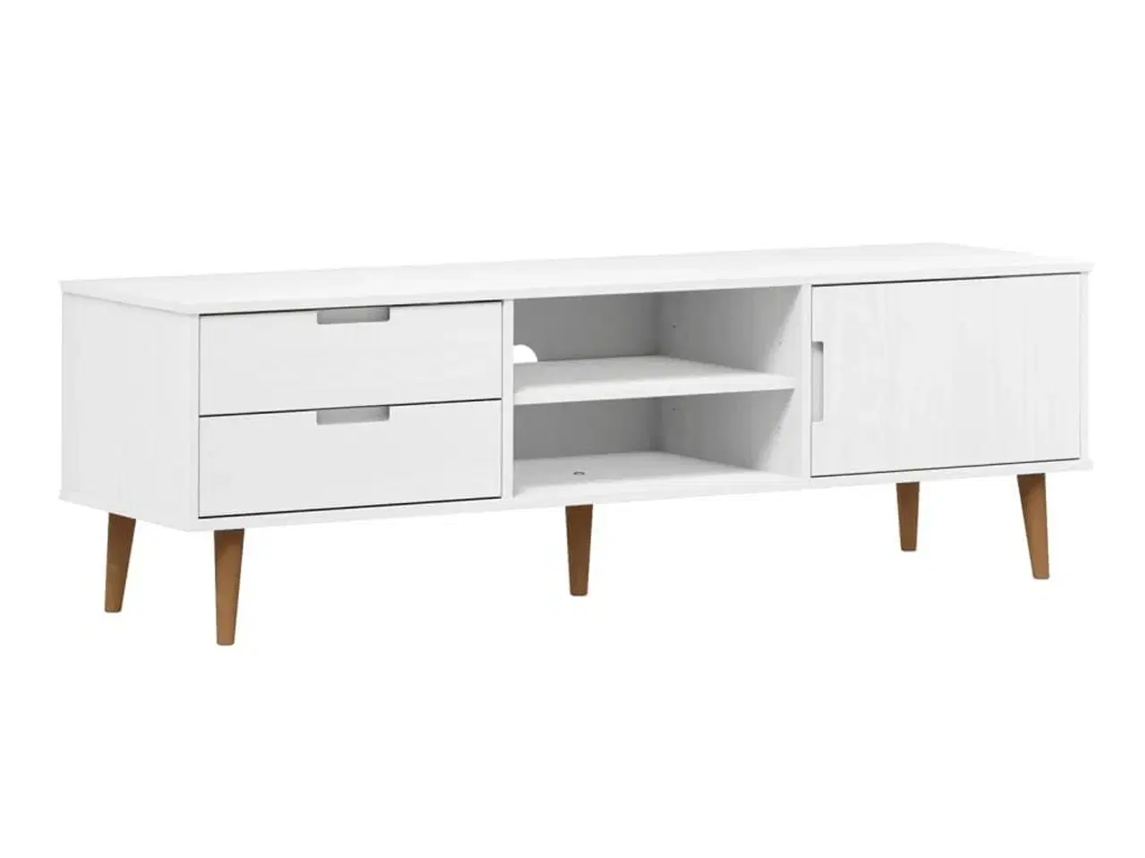 Billede 2 - Tv-skab MOLDE 158x40x49 cm massivt fyrretræ hvid